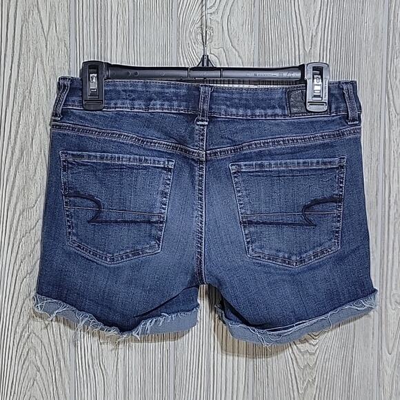 American Eagle Super Stretch Midi Jean Shorts Womens Size 2 - Picture 2 of 10